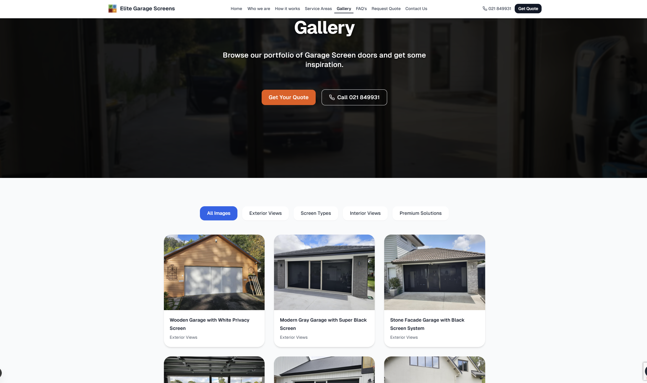 Elite Garage Screens Gallery